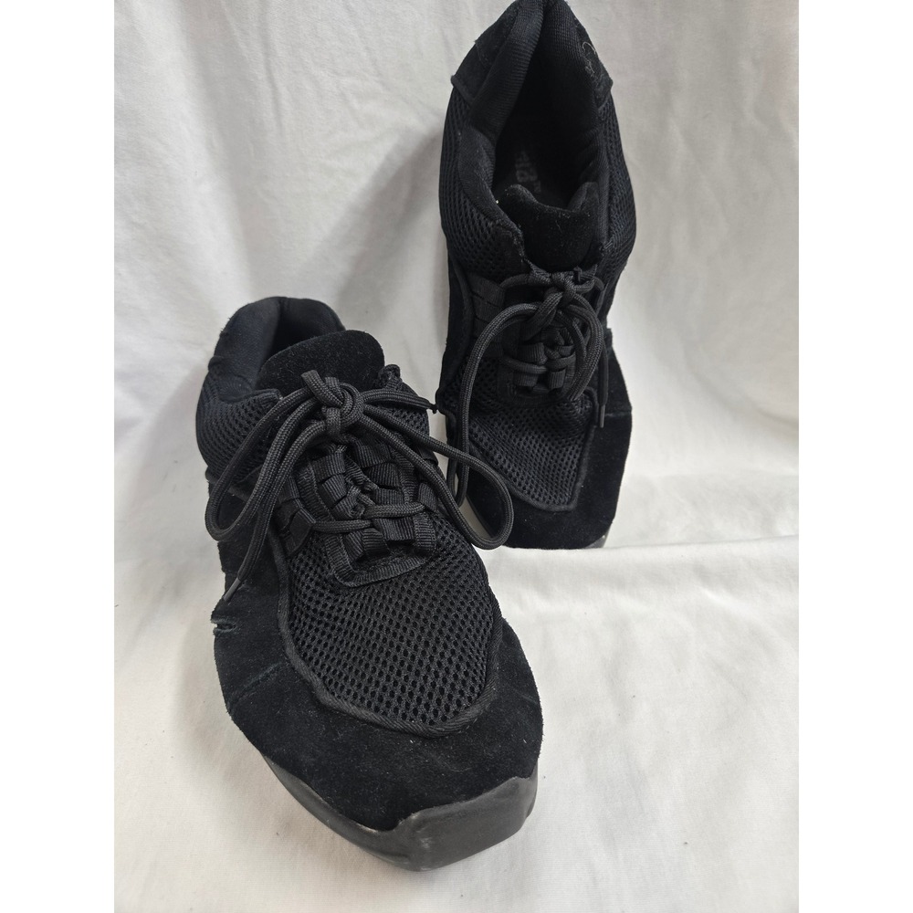 Balera Black Suede Mesh Split Lace Up Dance Sneakers Shoes Women's Sz 10 Hip Hop